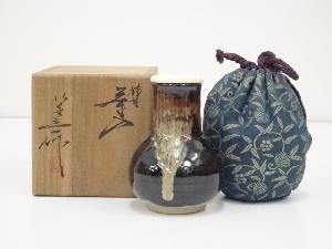 京焼　桶谷定一造　鶴首茶入（共箱）　□z